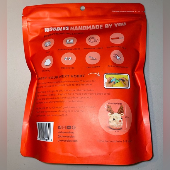 Woobles Ralph the Reindeer crochet kit - Picture 2 of 2